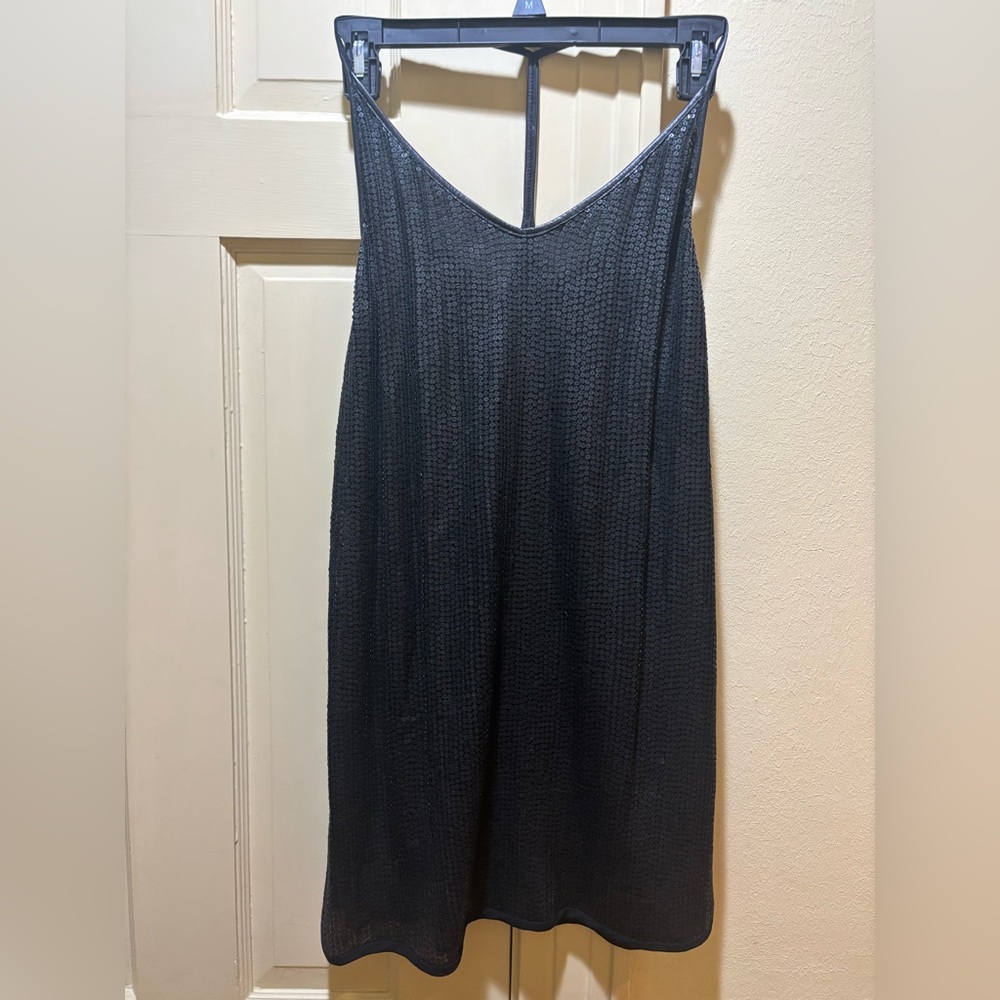 IAN Black Silk and Sequin Tank